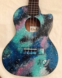 hand painted galaxy ukulele